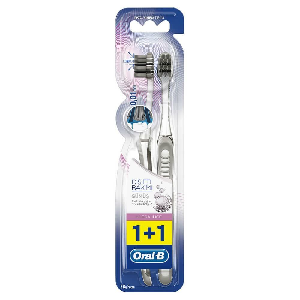 ORAL-B DİŞ FIRÇASI İNCE GÜMÜŞ ORTA 1+1