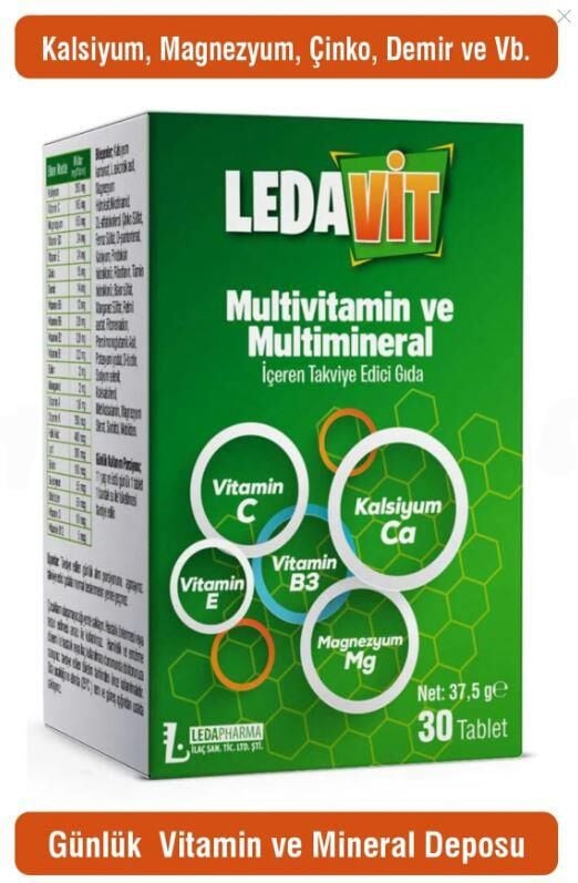 LEDAVİT MULTİVİTAMİN VE MULTİMİNERAL 30 KAPSÜL