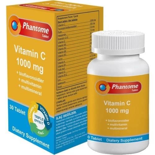 PHANTOME VİTAMİN C 1000 MG  30 TABLET