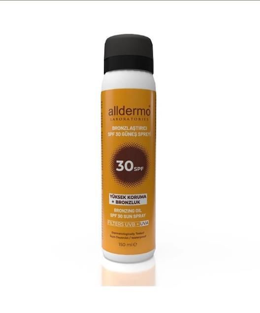 ALLDERMO 2244 BRONZLAŞTIRICI SPF 30 GÜNEŞ KREMİ 150 ML SPREY
