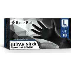 ELDİVEN PUDRASIZ SİYAH 100 LÜ NİTRİL LARGE ( HASPET )