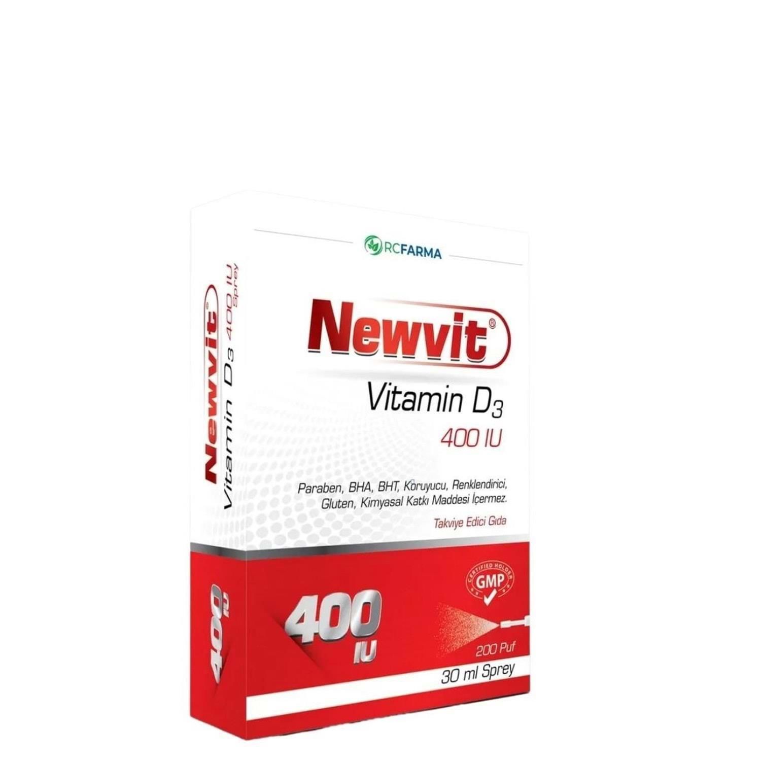 NEWVİT VİTAMİN D3 400 İU 30 ML SPREY ( RCFARMA )